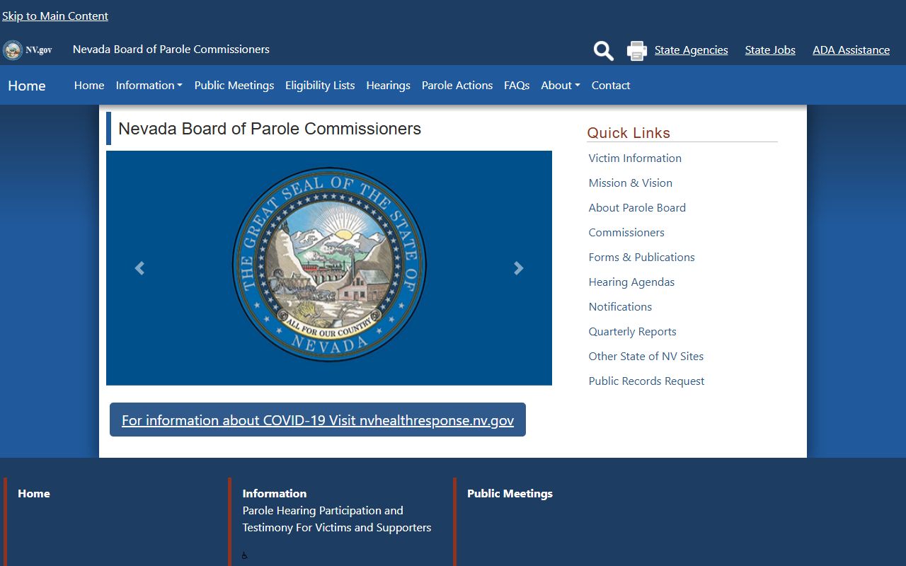 Washoe County released inmates - Nevada Parole Board