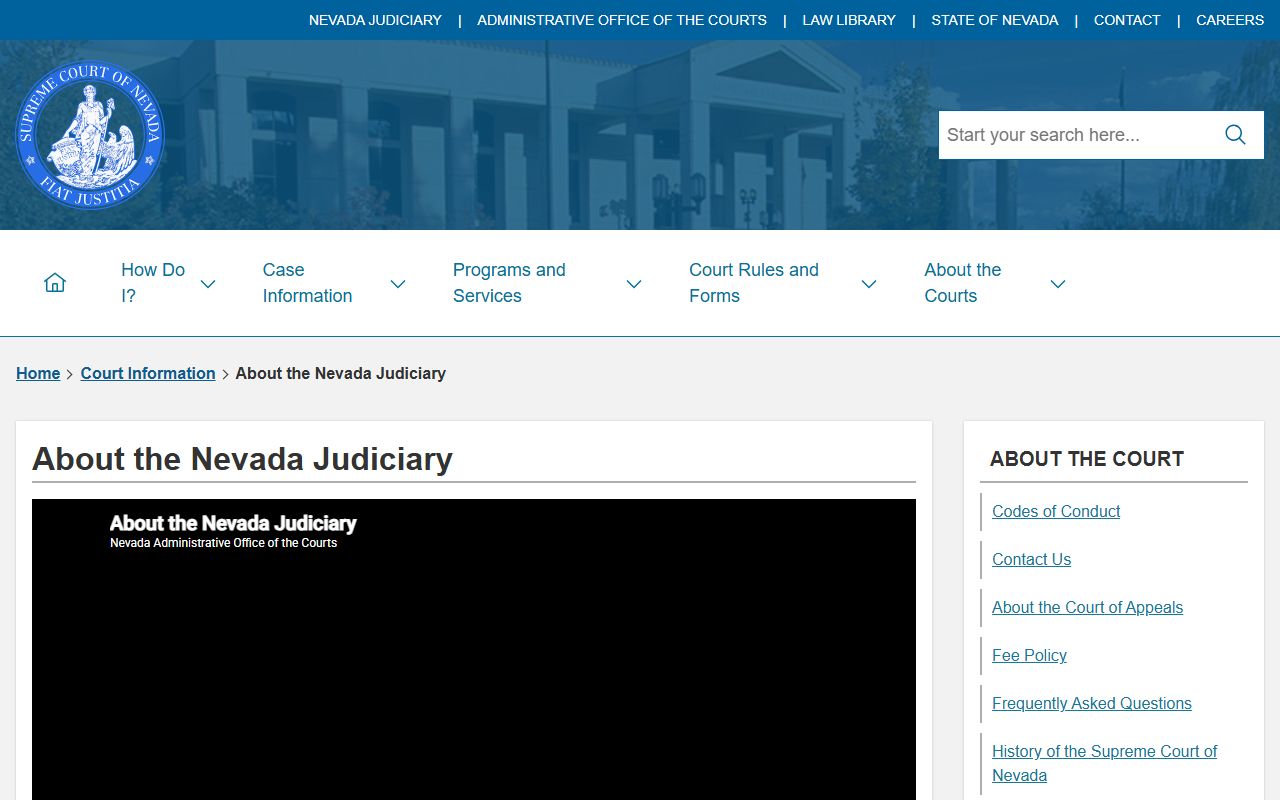 Nevada Judiciary court structure for Washoe County court records